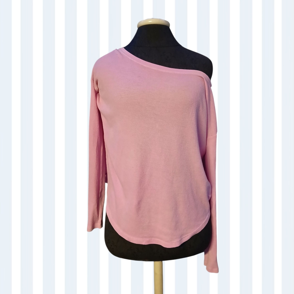 PINK Victoria's Secret Light Pink Off-Shoulder Sweater